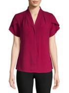 Calvin Klein V-neck Flutter-sleeve Top