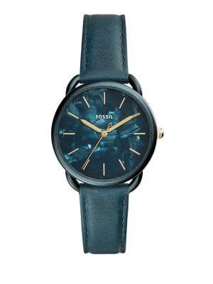Fossil Tailor Three-hand Teal Green Leather Watch