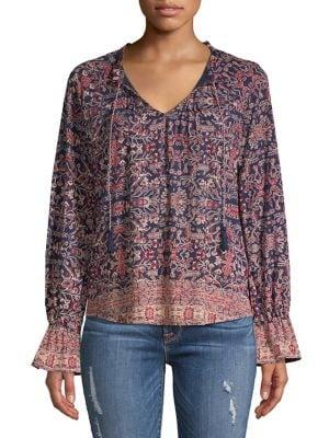 Lucky Brand Drawstring Graphic Top