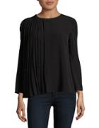 French Connection ?pleated Crepe Long-sleeve Top