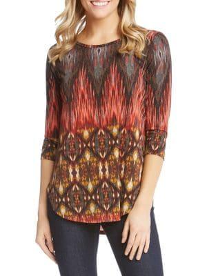 Karen Kane Desert-print Shirttail Tee
