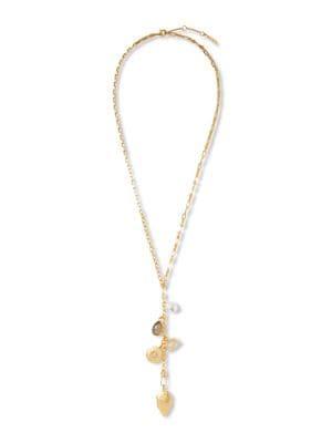 Sole Society Charms & Links Goldtone, Labradorite, White Quartz And Crystal Pendant Necklace