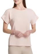 Calvin Klein Faux Pearl-embellished Short-sleeve Top
