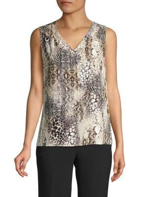 Kasper Snake-print Blouse