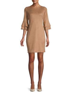 Ivanka Trump Double Flounce Sleeve Sheath Dress