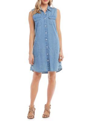 Karen Kane Sleeveless Denim Shirtdress
