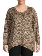 Context Plus Animal-print Layered-hem Top
