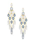 Gipsy Swarovski Crystal And Gold Pierced Dropped Earrings