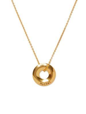 Sole Society Identity Coin Mother Vintage Goldtone Pendant Necklace
