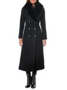 1 Madison Fox Fur-trim Wool-blend Coat