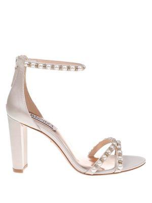 Badgley Mischka Hopper Satin Ankle-strap Sandals
