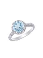 Sonatina 14k White Gold, Aquamarine & Diamond Engagement Ring