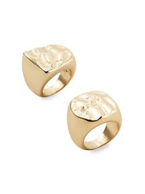 Mango Set Of Two Anillo Leo Textured Rings