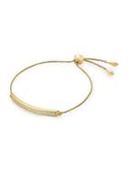 Michael Kors Goldplated Sterling Silver And Cubic Zirconia Pave Plaque Slider Bracelet