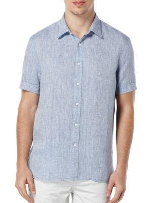 Perry Ellis Short-sleeve Linen Shirt