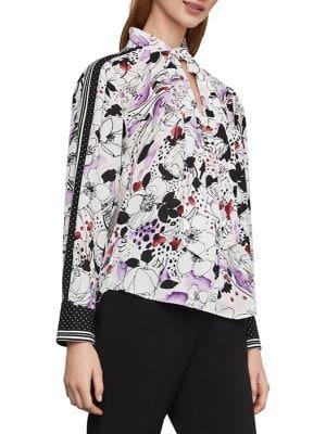 Bcbgmaxazria Mixed Print Blouse