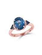 Effy Ocean Bleu London Blue Topaz, Diamond & 14k Rose Gold Ring