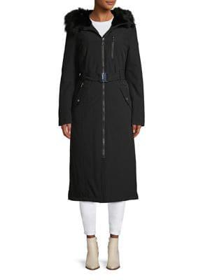 Calvin Klein Removable Faux Fur-trim Hooded Coat