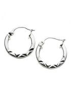 Lord & Taylor Sterling Silver Etched Hoop Earrings