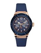Guess Blue And Rose Goldtone Standout Sparkle Watch