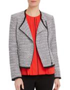 Ellen Tracy Asymmetrical Zip Tweed Blazer