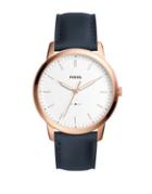 Fossil Dress Stainless Steel Leather Analog Watch