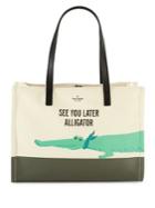 Kate Spade New York See You Later Alligator Canvas Tote