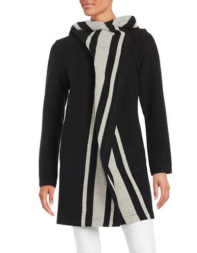 Vince Camuto Striped Hooded Wool Coat
