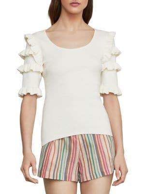 Bcbgmaxazria Ruffle Sleeve Sweater Top