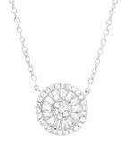 Lord & Taylor Cubic Zirconia Circle Pendant Necklace