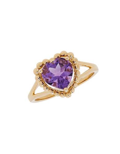 Lord & Taylor Amethyst And 14k Yellow Gold Ring