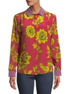 Weekend Max Mara Valery Floral Silk Button-down Shirt