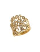 Effy Diamond And 14k Yellow Gold Ring, 0.89 Tcw