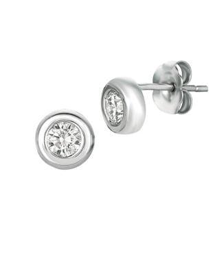 Morris & David 0.75 Tcw Diamond And 14k White Gold Stud Earrings