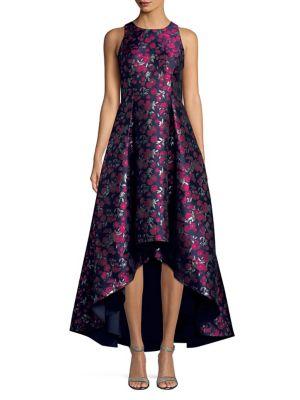 Aidan By Aidan Mattox Sleeveless Metallic Floral Dress