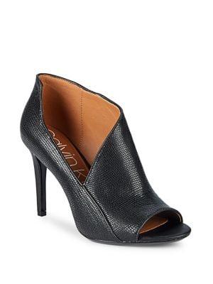 Calvin Klein Natassia Leather Peep-toe Stilettos