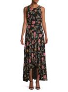 Nicole Miller New York Embroidered Floral Maxi Dress