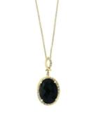 Effy Eclipse Diamond, Onyx And 14k Yellow Gold Pendant Necklace