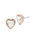 Betsey Johnson Crystal Stone Heart Stud Earrings