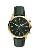Fossil Townsman Goldtone Stainless Steel & Leather-strap Chronograph Watch