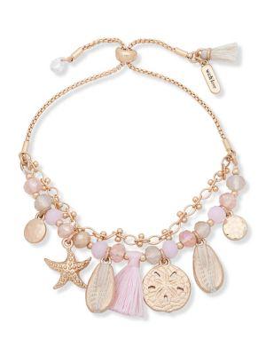 Lonna & Lilly Goldtone Shell And Beaded Slider Bracelet