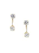 Vince Camuto Crystal Front Back Clip Earrings