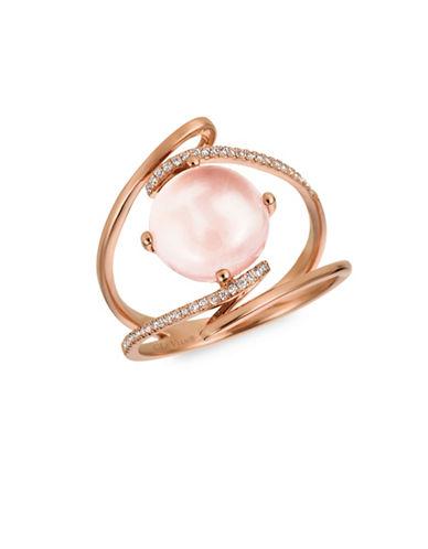 Levian Rose Quartz And Vanilla Diamond 14k Strawberry Gold Ring