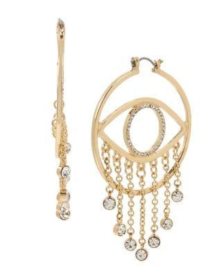 Bcbgeneration Starry Eyed Goldtone & Pave Crystal Fringed Drop Earrings