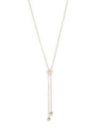 Vince Camuto Daytime Capsule Faux Pearl & Crystal Lariat Necklace