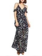 Bcbgeneration Sketchbook Floral Cold-shoulder Maxi Dress