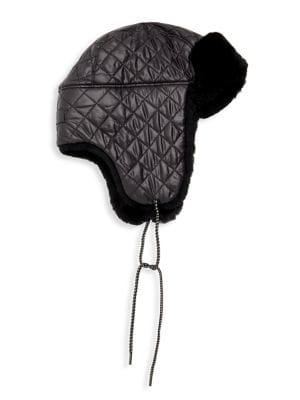 Ugg All Weather Shearling Leather Trapper Hat