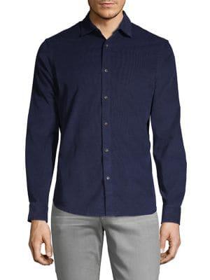 Black Brown Classic-fit Corduroy Shirt