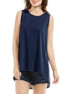 Two By Vince Camuto Striped Jersey Hi-lo Tank