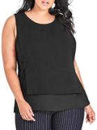 City Chic Plus Layered Front Top
